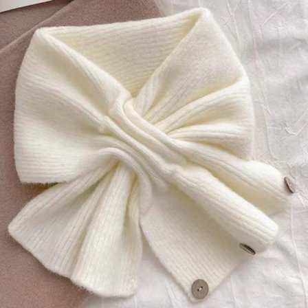 Mykt og hudvennlig lite skjerf, kort damehalsvarmer, varmt knappeskjerf, moteriktig skjerf for høst og [DB]