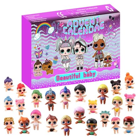 Salg jul advent kalender boks 24 biter gaver overraskelse tegneserie figur dukker barn' jule leker