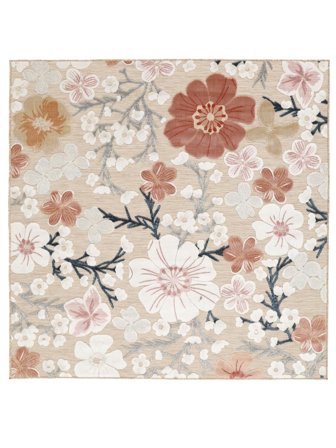 Cherri Innen-/Outdoor-Teppich Waschbar 200X200 Beige/Rosa Quadratisch