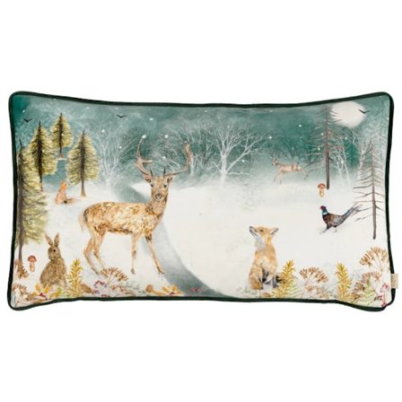 Evans Lichfield Piped Velvet Stag Kuddeöverdrag 30cm x 50cm Multi
