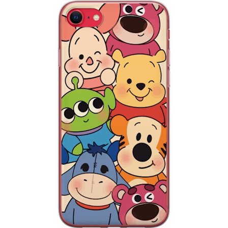 Kompatibelt Mobildeksel til Apple iPhone SE (2020) Søte Disney-figurer som Nalle Puh, Tiger, Nasse, Lotso og Alien poserer sammen i fargerik og leken