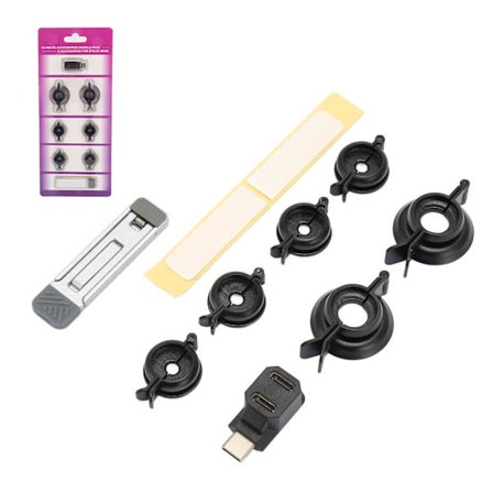 Steam Deck Switch Rocker Beskyttelsessæt 6 Tommelfingergreb Dæksler Joystick Stabilisatorklemmer med Støtteben Type C Adapter