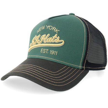 JJ Hats - Grön trucker Keps - New York Black/Green A-frame Trucker @ Hatstore
