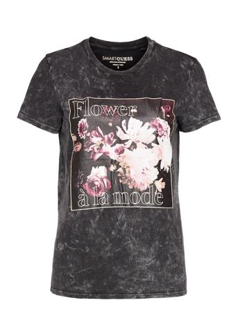 Ss Flower Alamode Easy Tee Black GUESS Jeans