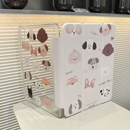 Stilrent fodral för iPad 11 2025/ 10 Sött valp S Chip Trifold Magnetiskt