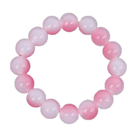 Rosa Vit Jade Bodhi Gradient Farve Perler Charm Armbånd til Mænd Kvinder Børn