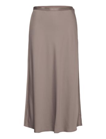 Recycled Cdc Bias Cut Midi Skirt Knälång Kjol Beige Calvin Klein