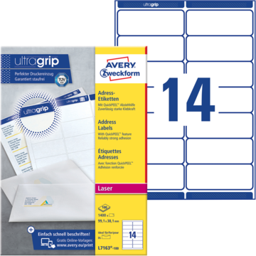 Adresseetikett Hvit 99,1x33,1