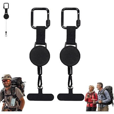 1/2 stk. Udtrækkelig Anti-Tyveri Mobilholder Mobiltelefon Snor Rem Smartphone Sikkerhedsline med Bælteclips