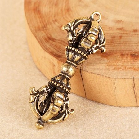 Tibetansk handgjord buddhistisk koppar fem delar Dorje Vajra Pestl