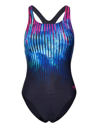 Womens Digital Printed Medalist Badedrakt Badetøy Marineblå Speedo*Betinget Tilbud