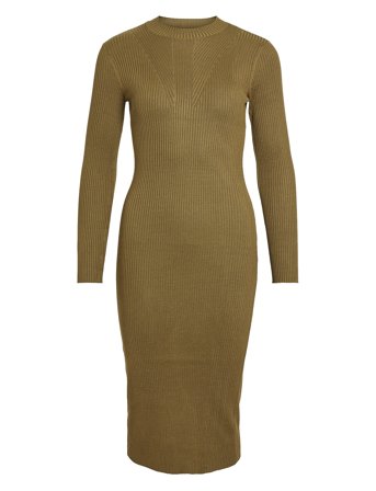 Vila Viknitta Knit L/S Dress/Ka - Khaki green - M