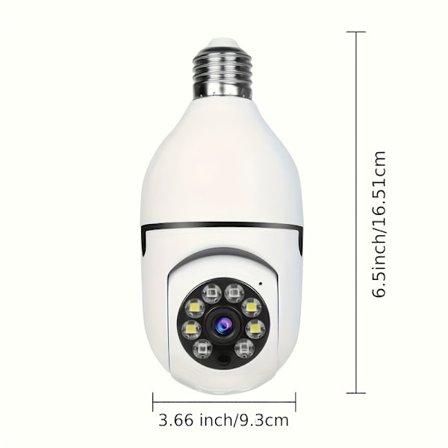 Trådlös kamera panoramisk rotation glödlampa trådlösa säkerhetskameror med rörelsedetektering fullfärgs mörkerseende
