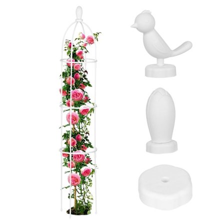 Hagespalier metallplantestøtte HVIT