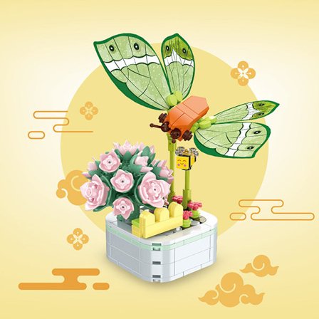 Blomster Bygge Buket Sæt, Blomster Bygge Legetøj, Byggeklodser Blomster Klodser Legetøj Kreativt Projekt til Hjemmeværelse Indretning Jul Fødselsdag