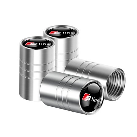 4 stk. 3D aluminiumslegering bilhjul dekk luftventil støvhetter felgtilbehør for Audi Sline A1 A2 A3 A4 A4L A5 RS RS3 RS4 S1 S2 S3