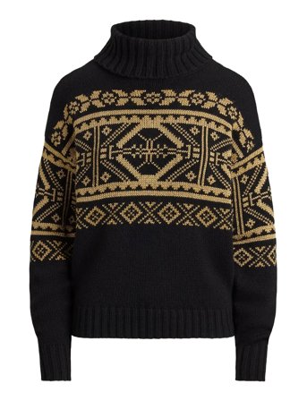 Lauren Ralph Lauren | Fair Isle Wool-Blend Turtleneck Sweater | XS