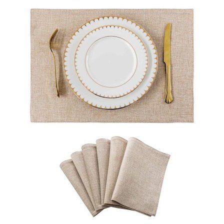Set med 4 värmebeständiga bordsunderlägg i tyg - FA-