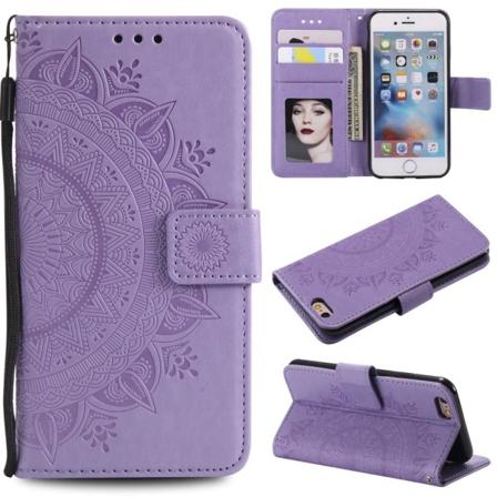 iPhone 6/6S Plus - Mandala Läder Fodral - Lila Purple Lila