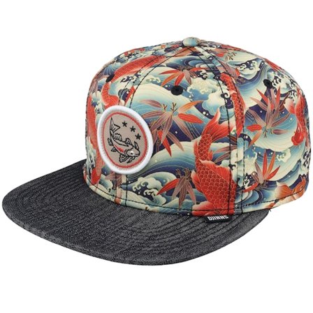 Djinns - Multi snapback Keps - Koi Linen Black Snapback @ Hatstore