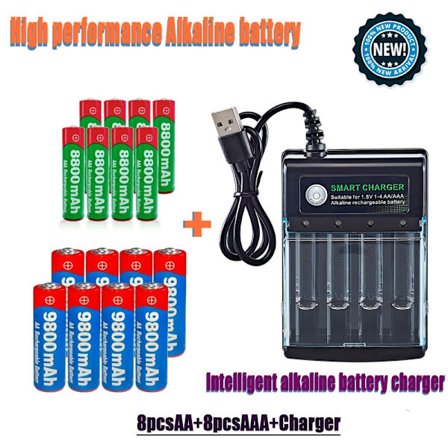 1,5V AA9800Mah+AAA 8800Mah smart oplader Højtydende genopladeligt batteri til computerur RadioVideospil elektronisk legetøj