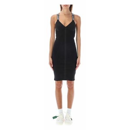Off White, Midi Dresses Zwart, Dames, Maat:S