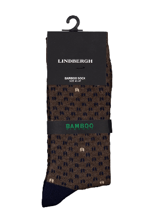 Lindbergh Pattern Bamboo Sock Strumpor Herr Grå 40-47