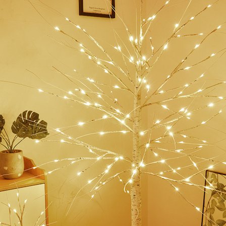 Juldekoration Simulerad Silverbjörk Dekorativa Ljus Levande Sovrumsdekoration Modellering Ljus