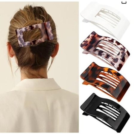 4 st platta hårklämmor för kvinnor, böjd design hårklämmor för att ligga ner och köra bil, matta starka hårklämmor för tjockt och tunt hår_yux
