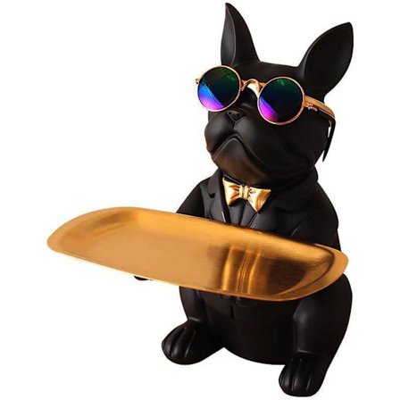 Snygg Bulldog Figur Staty Resin Bra Förvaring för Nycklar, Hushållsartiklar etc