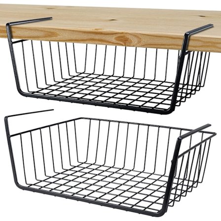 Opbevaringskurv under hylden Trådkurv under hylden (2 stk)