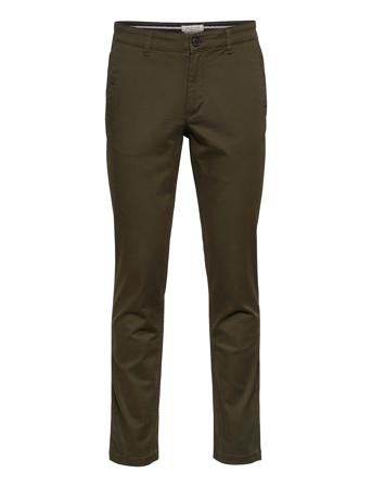 Slhstraight-Newparis Flex Pants W Chinos Bukser Kakigrønn Selected Homme*Betinget Tilbud