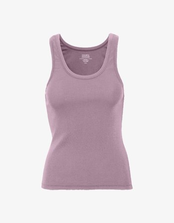 Women Organic Rib Tank Top - Pearly Purple - L