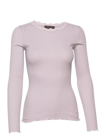 Organic T-Shirt W/ Lace T-shirts & Tops Long-sleeved Liila Rosemunde