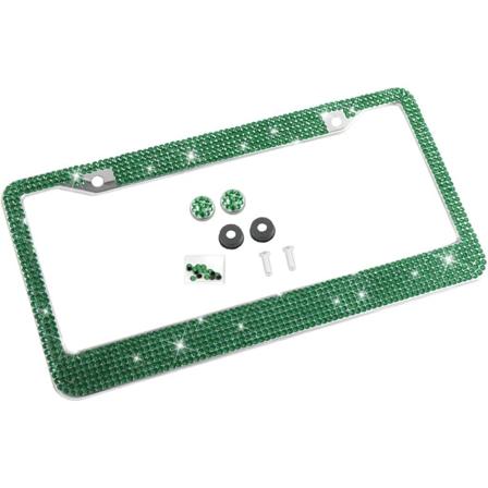 Bling Bilskilt Ramme, Funklende Rhinestone Rustfrit Stål Nummerplade Cover/Holder, Universal til de fleste biler, SUV'er, køretøjer med skruesæt, Deep