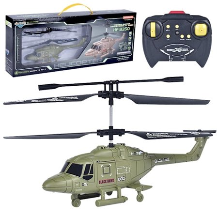 Uusi kauko-ohjattava helikopteri, 3,5 kanavaa RC-drone-helikopteri LED-valoilla yövihreä