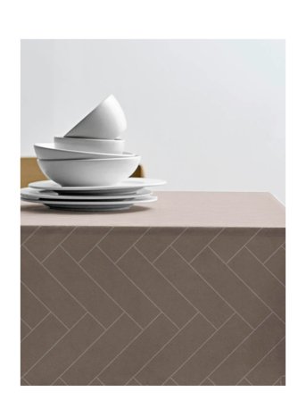 Tablecloth 140X320 Tiles Damask Taupe Brown Södahl