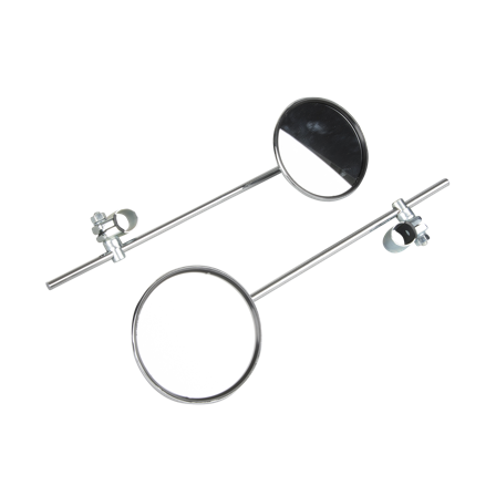 Busch & Müller Round Chrome Rear View Mirrors Right+Left