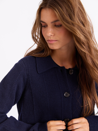 Jean Paul Femme - Yasmine cardigan - Dame - Blå - Gensere & Cardigans - L