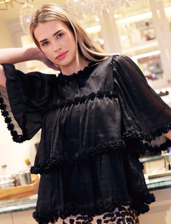 crās Flowcras Blouse - Black - 34