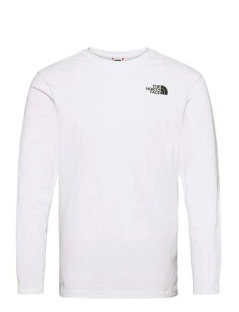 M L/S Red Box Tee - Eu T-shirts Long-sleeved Hvit The North Face*Betinget Tilbud
