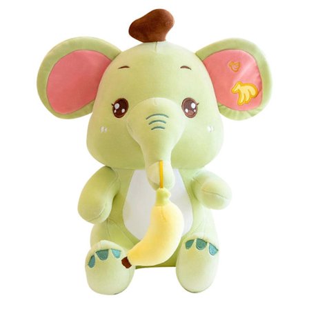 Kreativ Elefant Plyschleksak Söt Banan Elefant Gosedjur Docka Barnpresenter