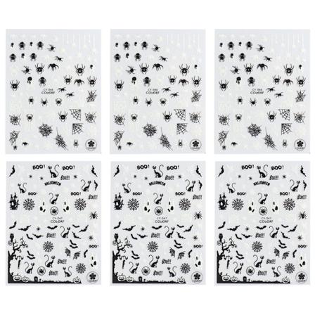 Halloween-naglar, falska nageltryck för kvinnor och flickor style 1