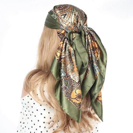 Paisleysilkeskjerf | Silkeskjerf dame | Silke hijab bandana | Hodeskjerf dame - Vintage