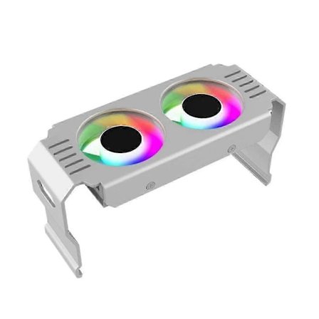 【PP】Datamaskinminne RAM-modul Kjøler PC DDR4 DDR5 Overklokk Dobbel ARGB Synk PWM Vifter Aluminium RGB Kjøleribbe (B)
