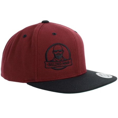Iconic - Röd snapback Keps - Balded Man Maroon Black Snapback @ Hatstore