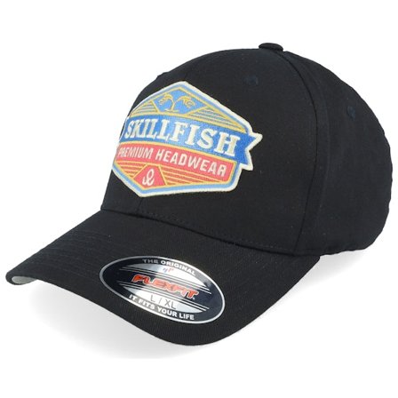 Skillfish - Black flexfit Czapka Z Daszkiem - Crimsonwave Logo Black Wooly Combed Flexfit @ Hatstore