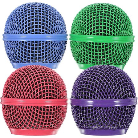 4 st Mikrofon Grill Huvud Mic Boll Huvud Mesh Grill Mic Mesh Skydd Ersättningar