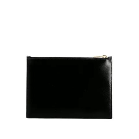 Saint Laurent Vintage, Pre-owned Leather wallets Zwart, unisex, Maat:ONE Size
