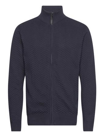 Inhuber Knitwear Full Zip Jumpers Marineblå INDICODE*Betinget Tilbud